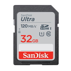 SanDisk Ultra 32GB SDHC SDXC Uhs-I Memory Card 120MB/s Full HD Class 10 Speed Shock Proof Temperature Proof Water Proof X-Ray Proof Digital Camera