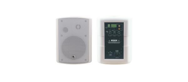 Kramer 2X30 Watt Powered On-Wall Speaker System (Pair Of Stereo 2x30W RMS) - White