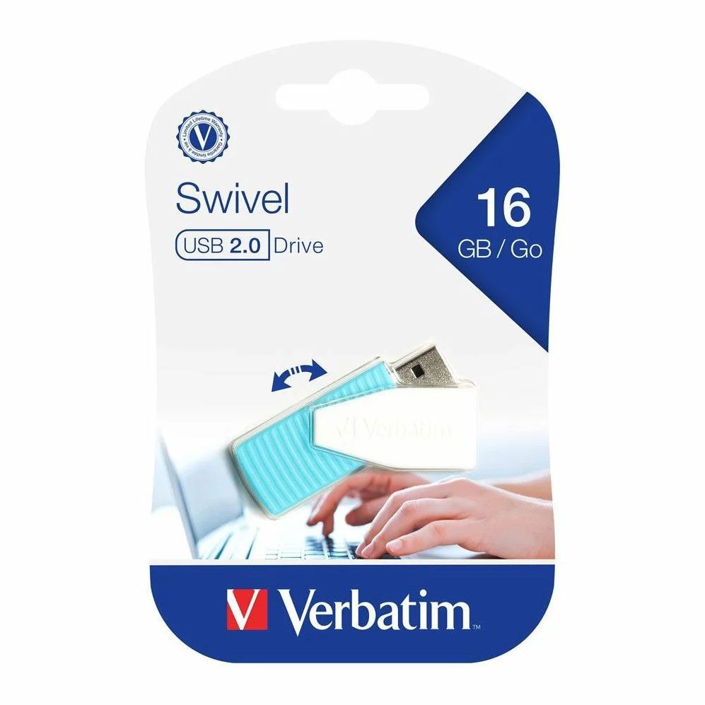 Verbatim 16GB Store'n'Go Usb Drive Stick Mini Swivel - Blue