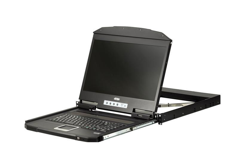 Aten Rackmount Single Rail LCD Console Hdmi Usb W/ 18.5' LCD Display, 1X Custom KVM Cable Included, 1920X1080@60HZ Display, Led Illumination