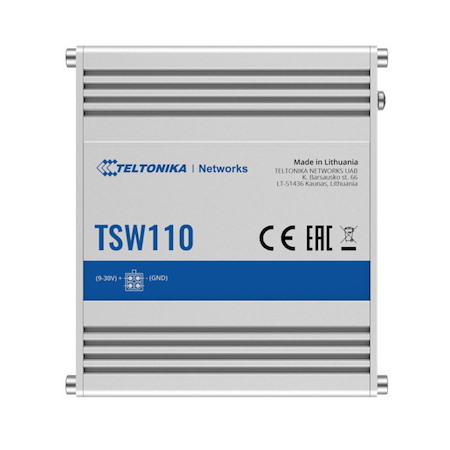 Teltonika TSW110, L2 Unmanaged PoE+ Switch, 4X PoE Ports, Plug-N-Play