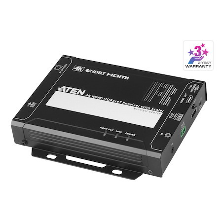 Aten Hdmi HDBaseT Receiver With Scaler, Supports Up To 4K @ 100M, 1080P @ 150M Over Long Reach Mode, Bi-Directional Ir And RS232