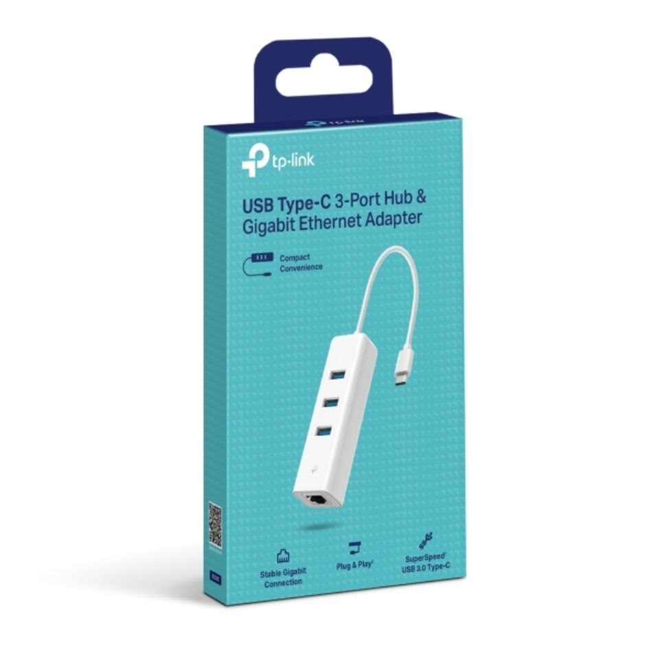 TP-Link Ue330c Usb Type-C 3-Port Hub & Gigabit Ethernet Adapter