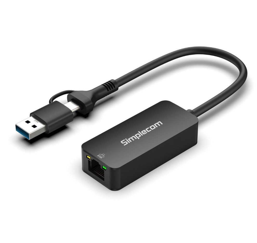 Simplecom Nu405c SuperSpeed Usb-C And Usb-A To 2.5G Ethernet Network Adapter 2.5Gbps Lan