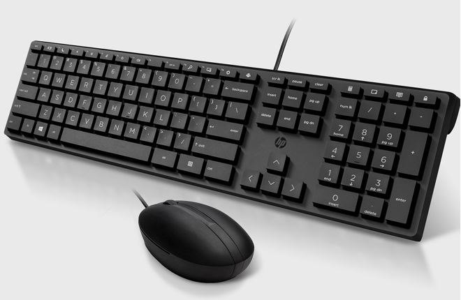 8Ware HP 225 Usb Wired Keyboard Mouse Combo For Business - Full-Sized Usb 3.0 Type-A Comfotable Reliable Ergonomic Plug & Play Over 50% Recycled Material