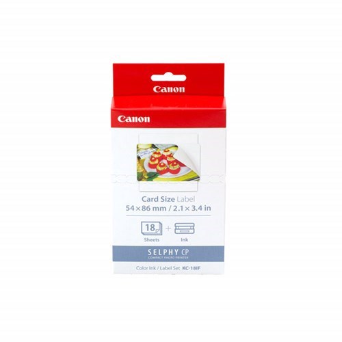 Canon Selphy Card Size Label Ink & Paper Pack Kc-18If