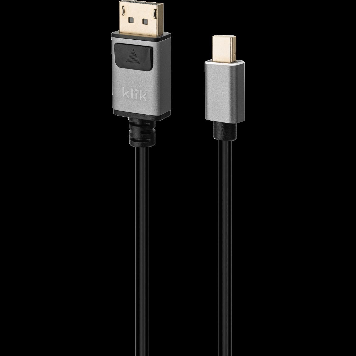 Klik 2MTR Mini DisplayPort Male To DisplayPort Male Cable