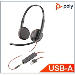 Poly Plantronics/Poly Blackwire 3225 Headset, Usb-A, Stereo, 3.5MM Duo Corded, Noise Canceling, Dynamic Eq, SoundGuard, Intuitive Call Control, **Promo**