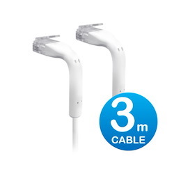 Ubiquiti UniFi Patch Cable 3M White, Both End Bendable To 90 Degree, RJ45 Ethernet Cable, Cat6, Ultra-Thin 3MM Diameter U-Cable-Patch-3M-RJ45