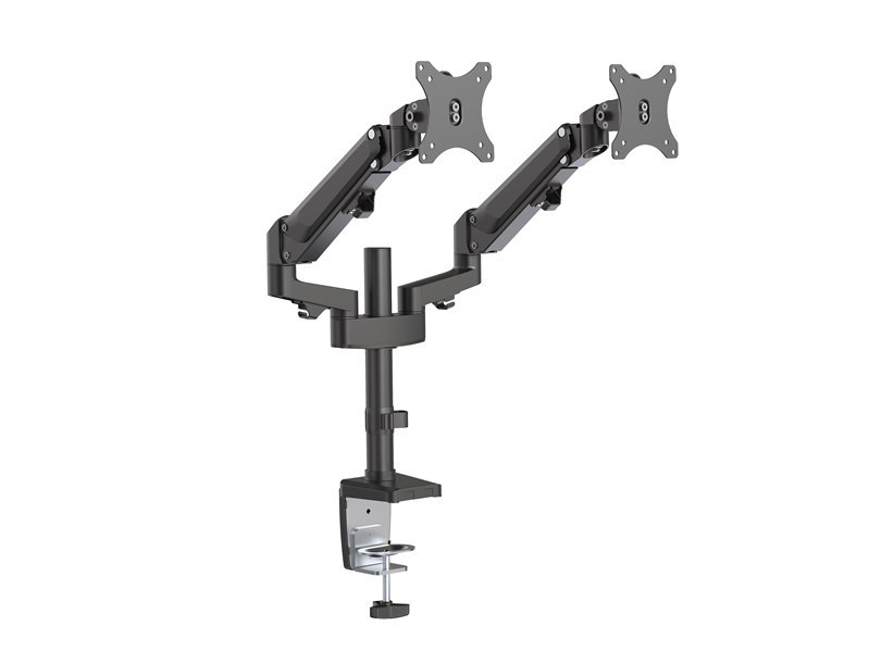 Brateck Dual Monitors Heavy-Duty Aluminum Gas Spring Monitor Arm Fit Most 17''-32'' Up To 12KG Per Screen Vesa 75X75/100X100