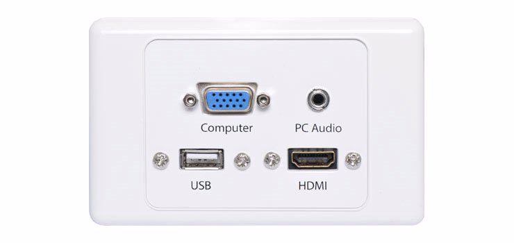 Pro2 P5959 Hdmi Vga Usb 3.5MM Audio Wall Plate - Ra-Pro1345 Alternative
