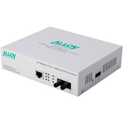 Alloy PoE Pse Fast Ethernet Media Converter 100Base-TX To 100Base-FX (ST), LFP, 2Km