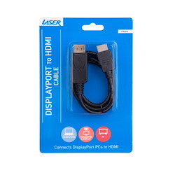 Laser DisplayPort to HDMI Male to Male Cable 1M
