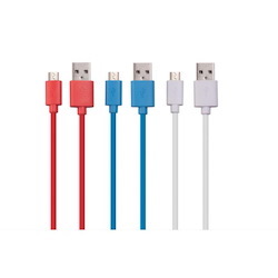 LASER  MULTICOLOUR 2M MICRO USB  TO USB CABLE 3 PACK