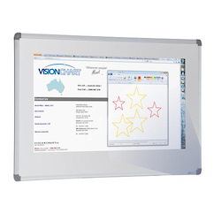Vision 105" Porcelain Low Sheen Whiteboard 2400 X 1200 MM -89" Projection + 480 MM Spare