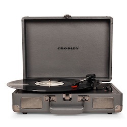 Crosley Cruiser Deluxe Portable Turntable - Slate + Free Record Storage Crate