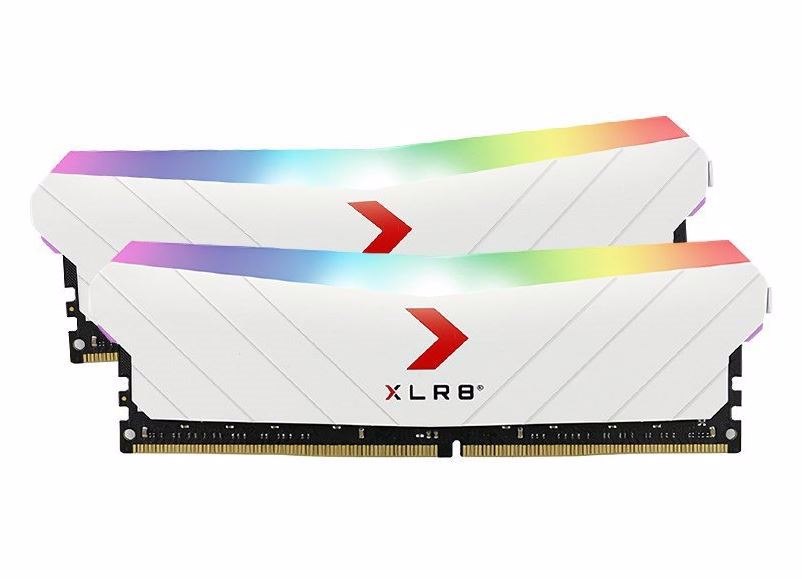 PNY XLR8 16GB (2x8GB) Udimm 3200Mhz RGB CL16 1.35V White Heat Spreader Gaming Desktop PC Memory