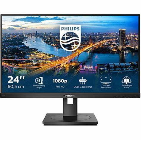 Philips 24" (16:9) FHD Ips Led, Hdmi, DP, Usb(4), Usb-C, Lan, H/Adj, Vesa, SPKR, 4YR