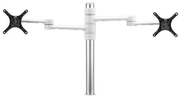 Atdec 450MM Long Pole With Two 476MM Articulated Arms. Max Load: 8KG Per Display, Vesa 100X100 - White