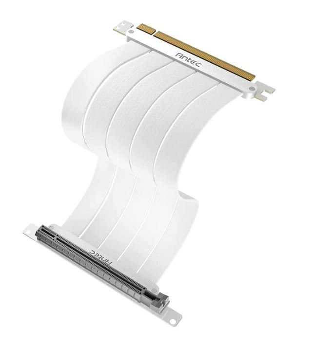 Antec Pcie-4.0 Riser Cable (200MM) White, Up To RTX4090 / 7900XT. High End Gold Plated And Shielded Six Layer PCB. FPS Lossless Output And Stability.