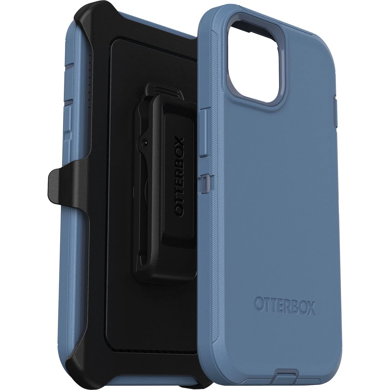 OtterBox Defender Rugged Carrying Case (Holster) Apple iPhone 15 Pro Smartphone - Baby Blue