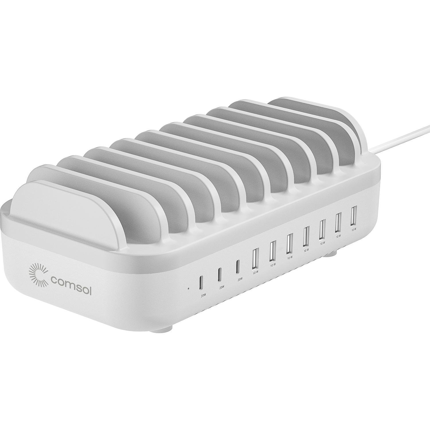 Comsol 10 Port Usb-C & A Charging Station 120W Total Power