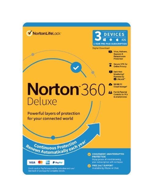 Norton 360 Deluxe Empower 50GB Au 1 User 3 Device