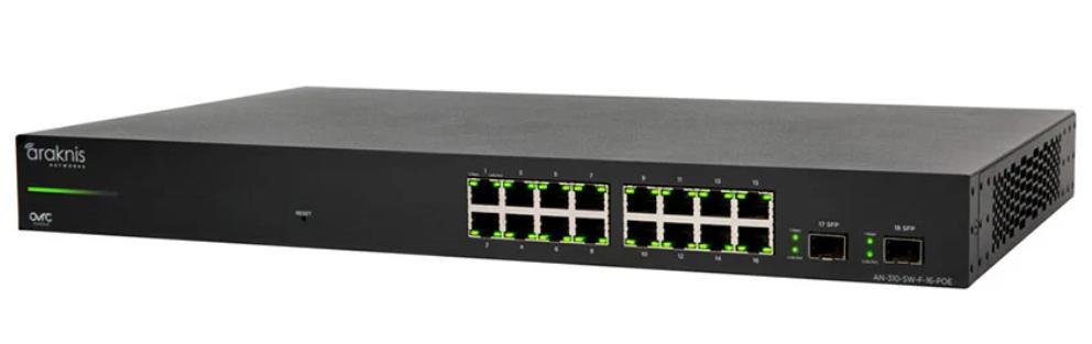 Araknis Networks 310 Series L2 Gigabit Managed Switch with partial POE+ Injectors (30W) On All Ports