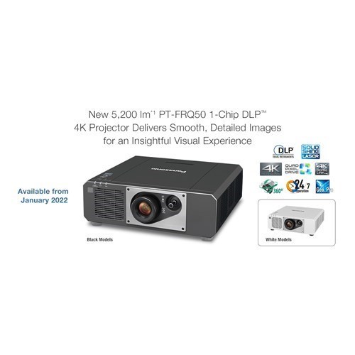 Panasonic 5200LM 1DLP 4K Laser Contrast 20,000:1 
Std Lens Included. Lens Shift H+V. Panel Size 0.65" Colour Black