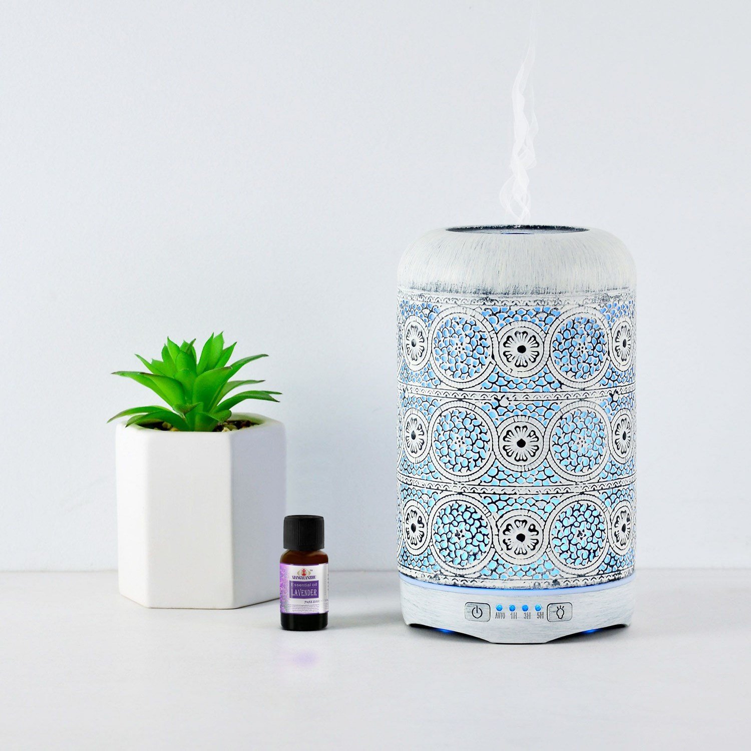 Mbeat® Activiva Metal Essential Oil And Aroma Diffuser-Vintage White -260ML