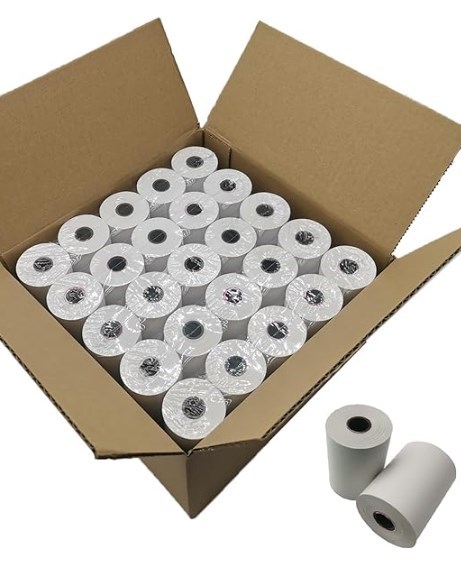 Card terminal thermal receipt paper 2 1/4" x 50' - Case (200 rolls)