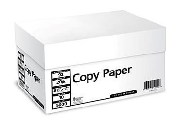 8.5" x 11" 20# weight copy paper  - case